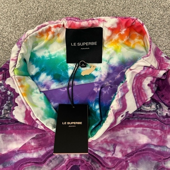 Le Superbe Two Timer Reversible MIDI Skirt Tie Dye & Amethyst Size Small NWT - Picture 6 of 10